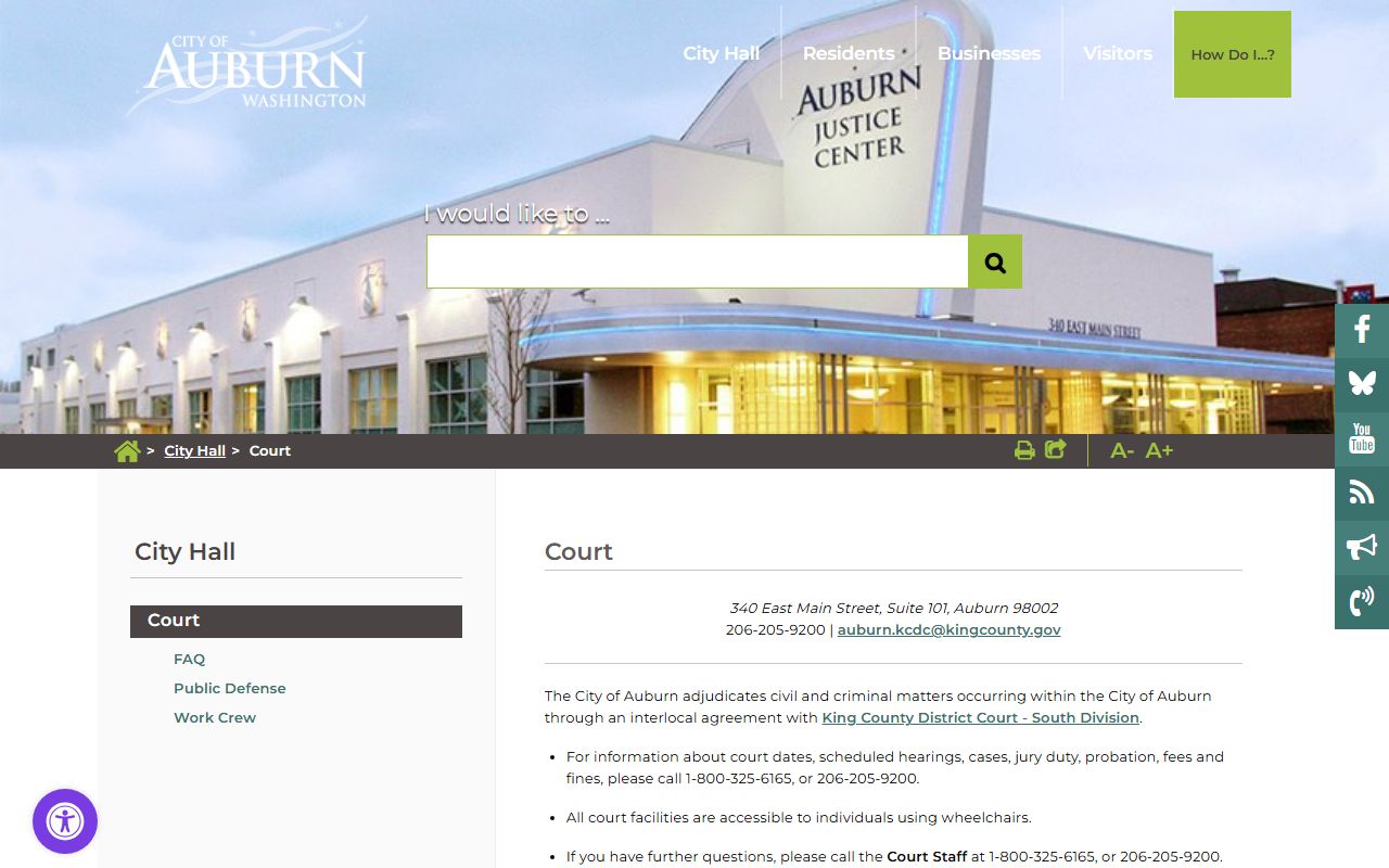 Auburn city official court page family court records