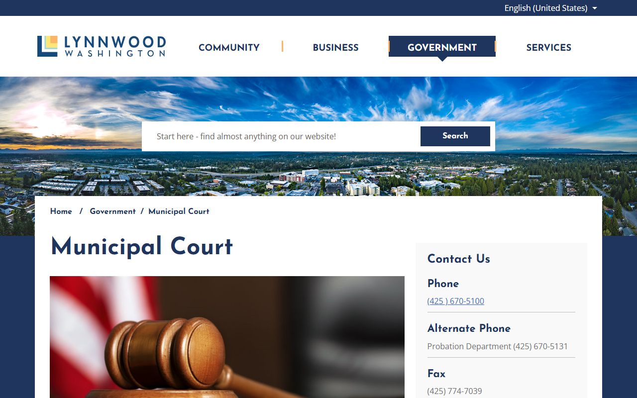 Lynnwood Municipal Court handles infractions, small claims, protection orders, and criminal allegations for Lynnwood