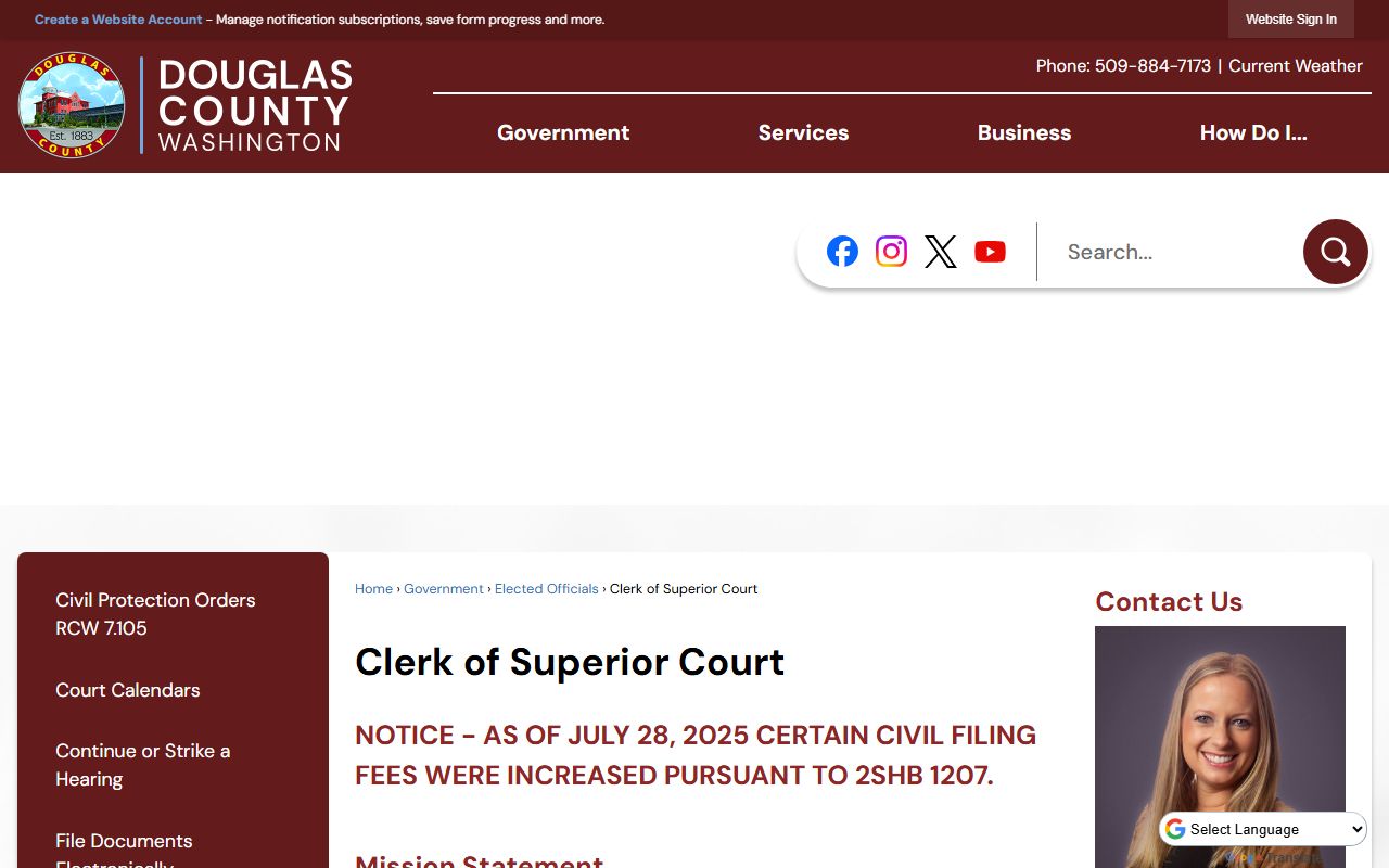 Douglas County Superior Court Clerk page for family court records