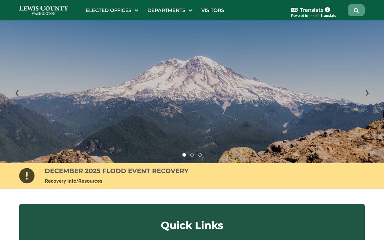 Lewis County government homepage with links to family court records