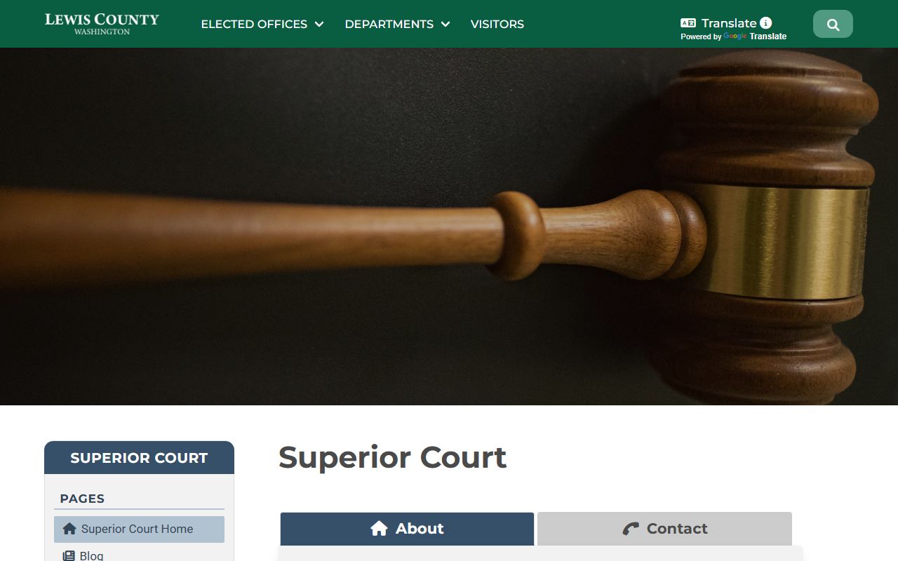 Lewis County Superior Court page for family court records in Chehalis